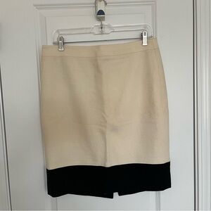 J. Crew Wool Cream and Black Pencil Skirt